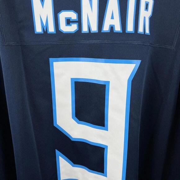 New 🔥 Nike Tennessee Titans Steve McNair #9 Jersey - Blue - Men’s 5XL - NFL - Picture 3 of 6